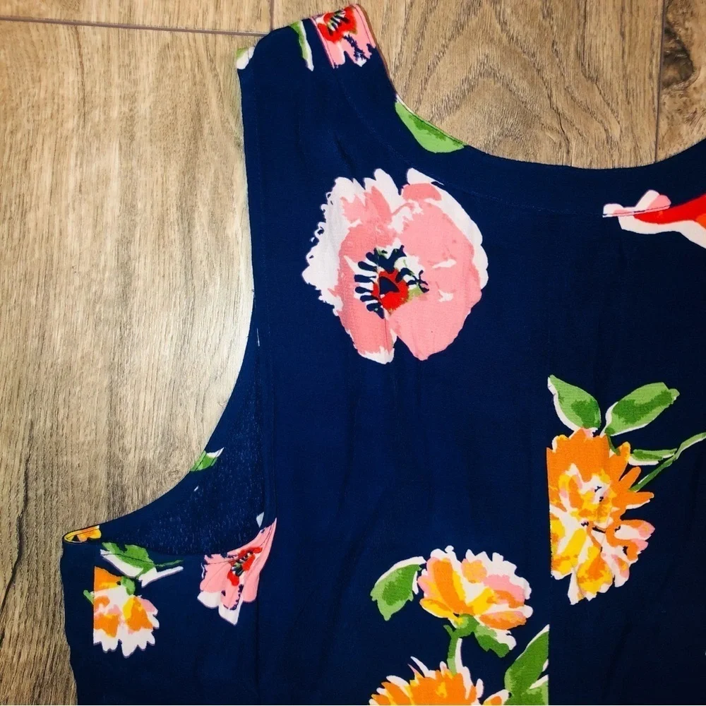 Sanctuary Floral Button Down Sleeveless Blouse Top Size XL - Picture 5 of 9